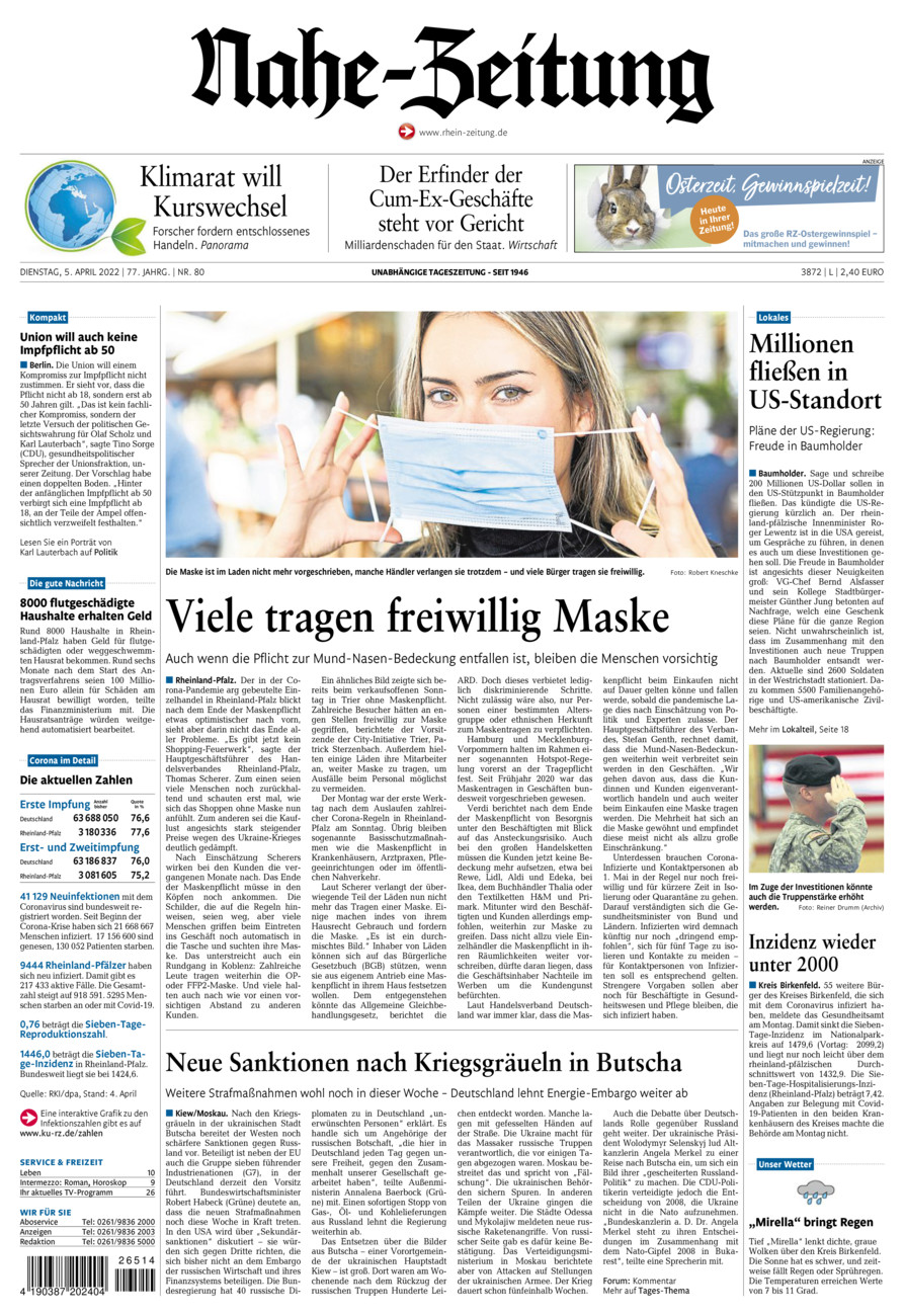 Nahe-Zeitung vom Dienstag, 05.04.2022