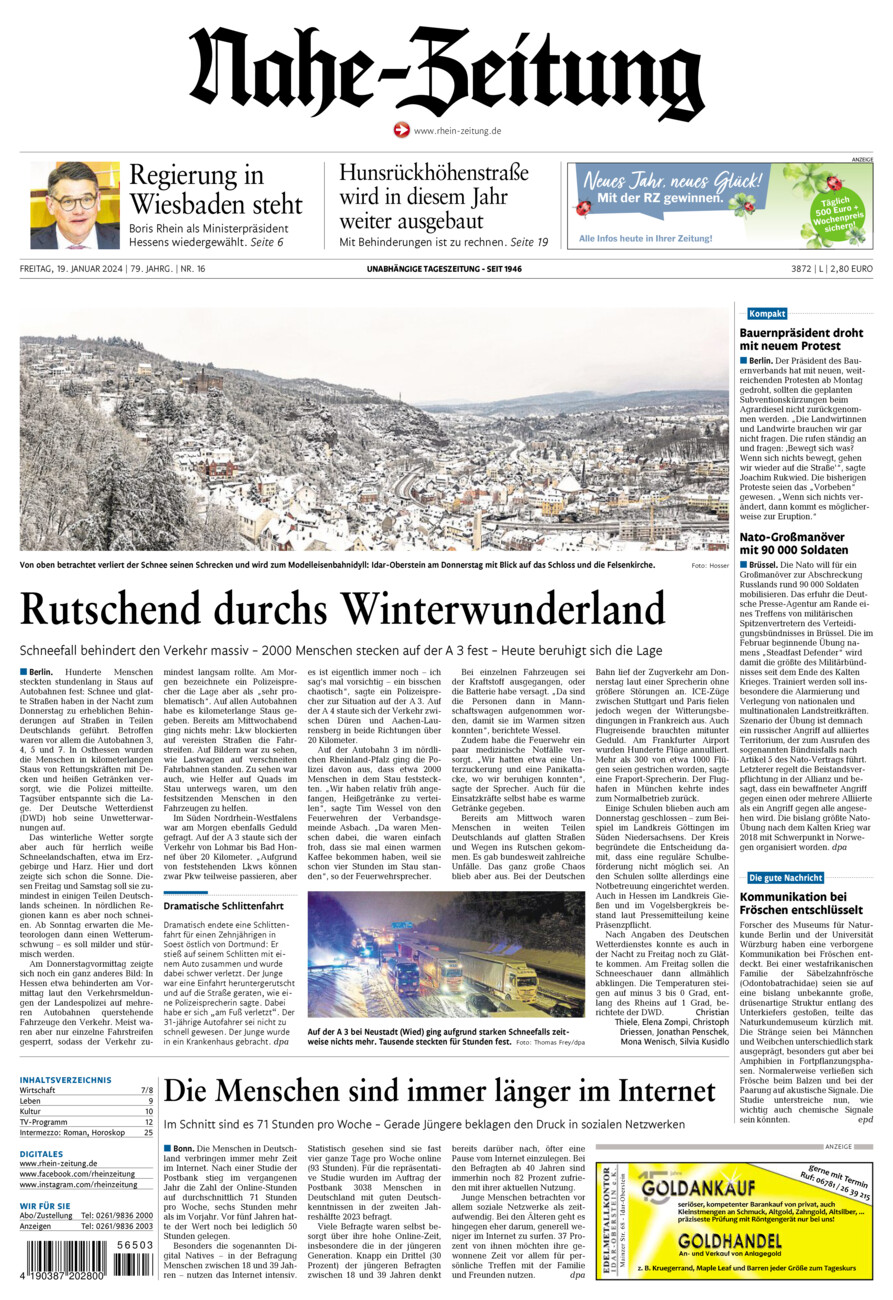 Nahe-Zeitung vom Freitag, 19.01.2024