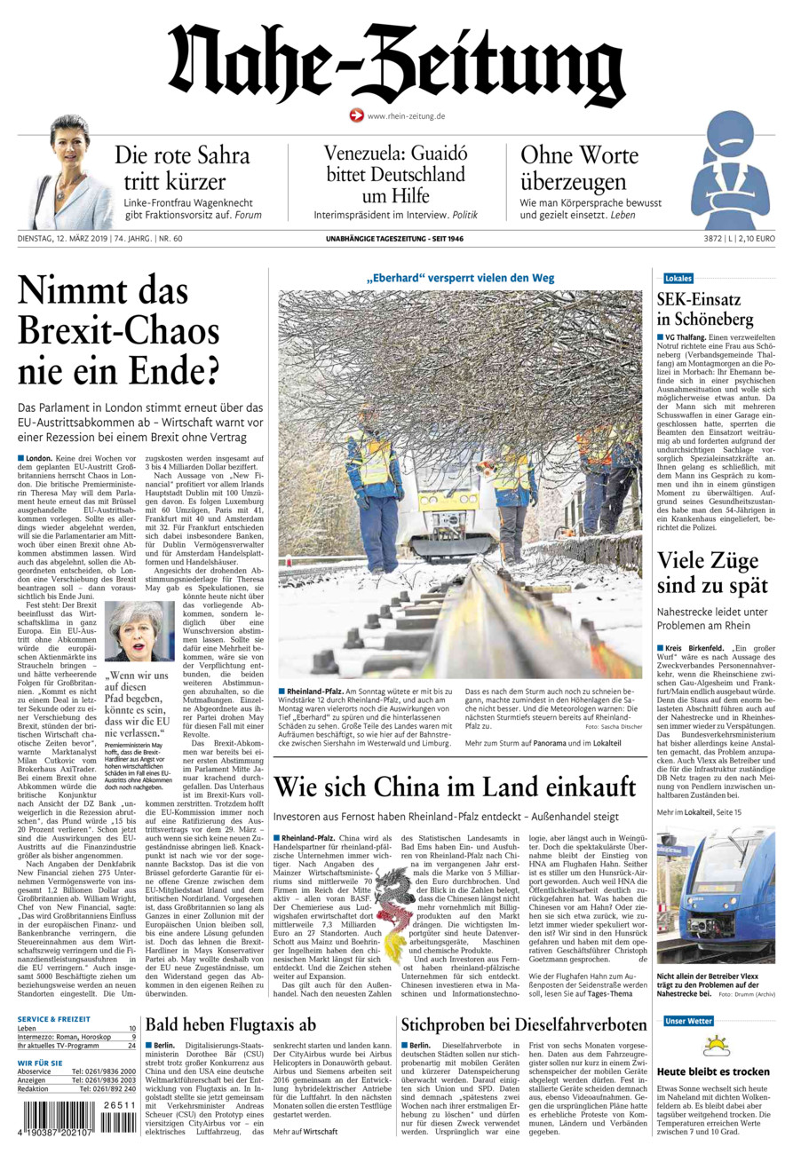 Nahe-Zeitung vom Dienstag, 12.03.2019