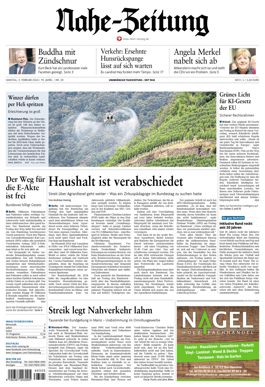Nahe-Zeitung vom Samstag, 03.02.2024