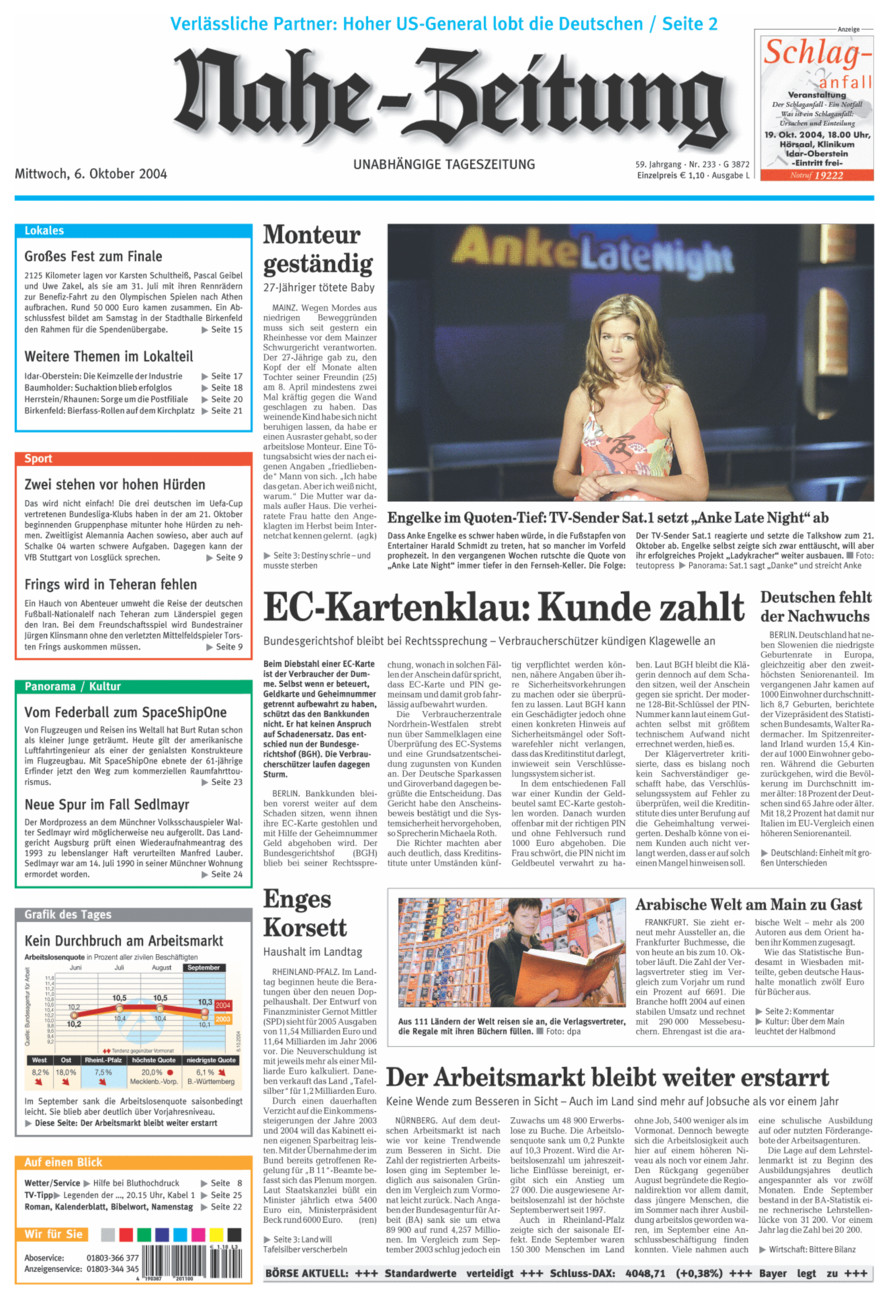 Nahe-Zeitung vom Mittwoch, 06.10.2004