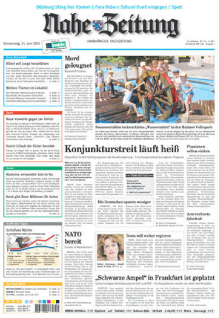 Nahe-Zeitung vom Donnerstag, 21.06.2001