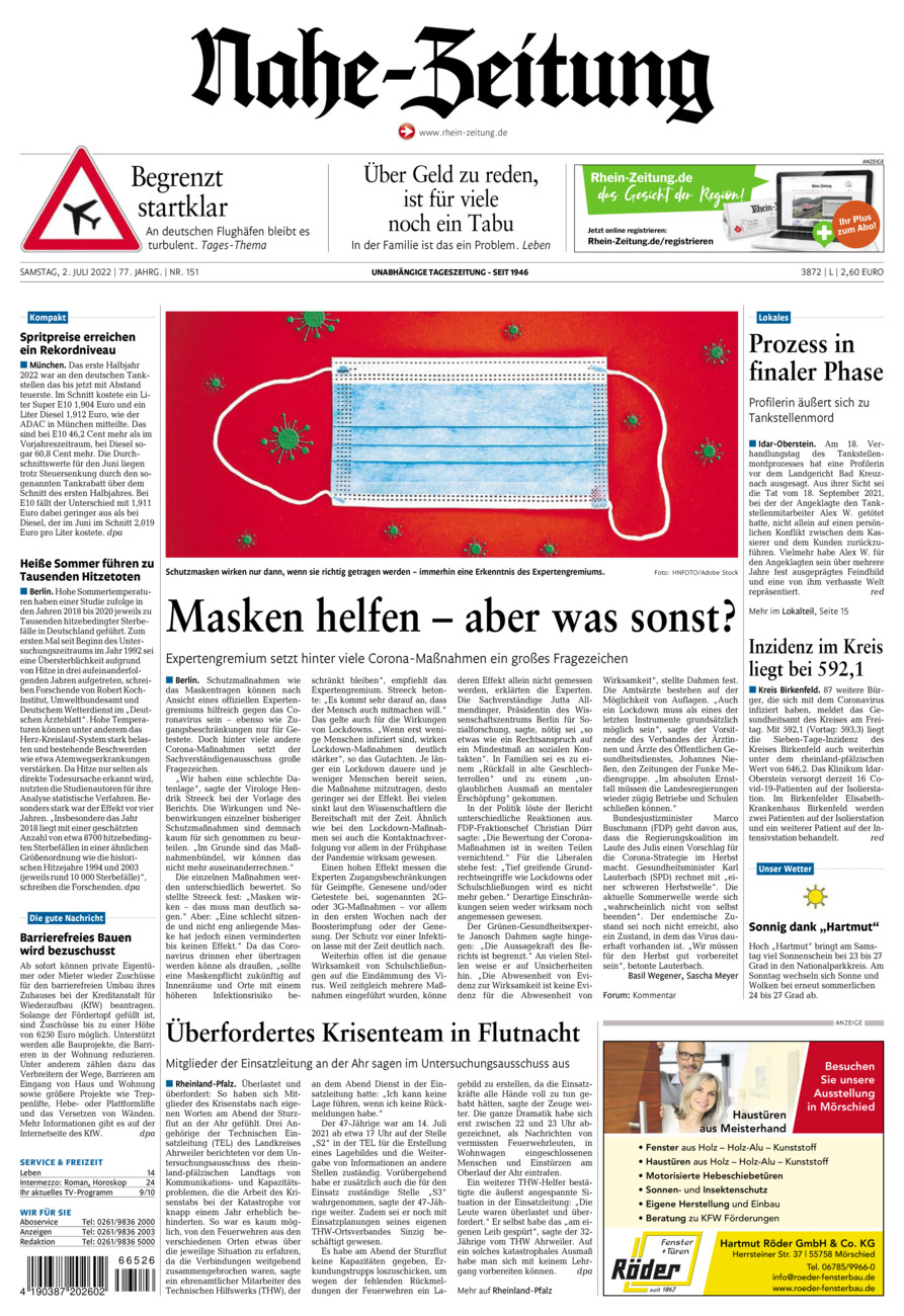 Nahe-Zeitung vom Samstag, 02.07.2022