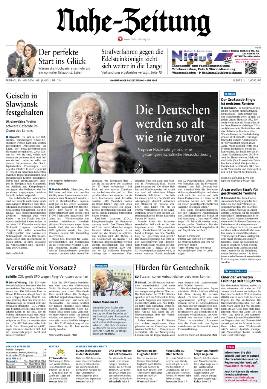 Nahe-Zeitung vom Freitag, 30.05.2014