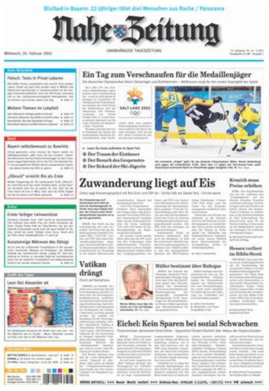 Nahe-Zeitung vom Mittwoch, 20.02.2002