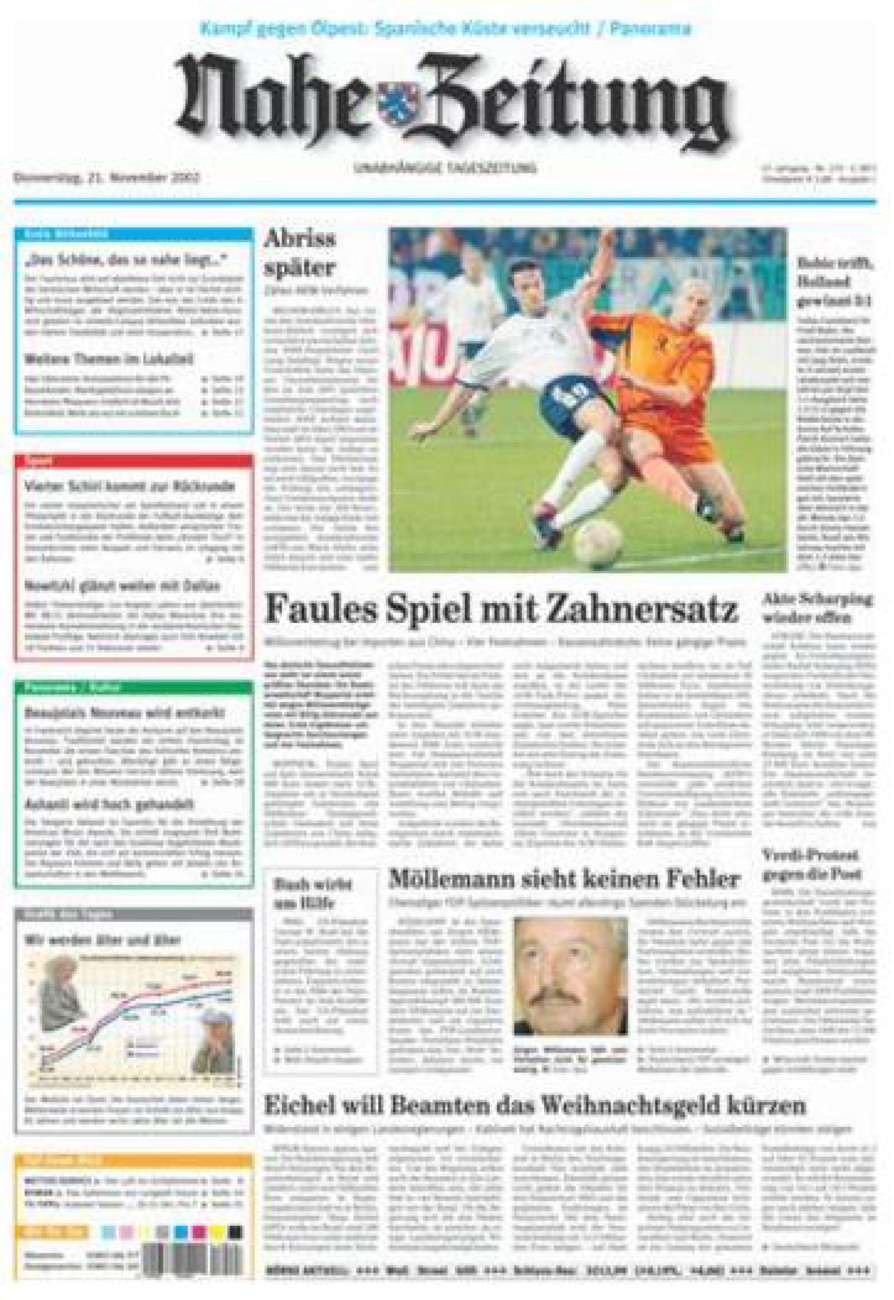Nahe-Zeitung vom Donnerstag, 21.11.2002