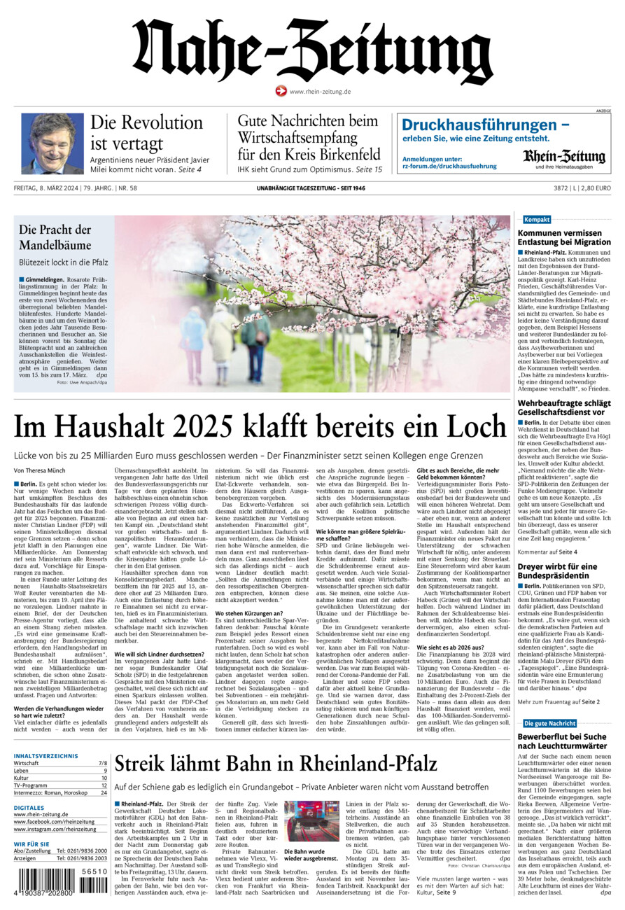 Nahe-Zeitung vom Freitag, 08.03.2024