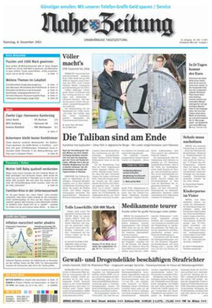 Nahe-Zeitung vom Samstag, 08.12.2001