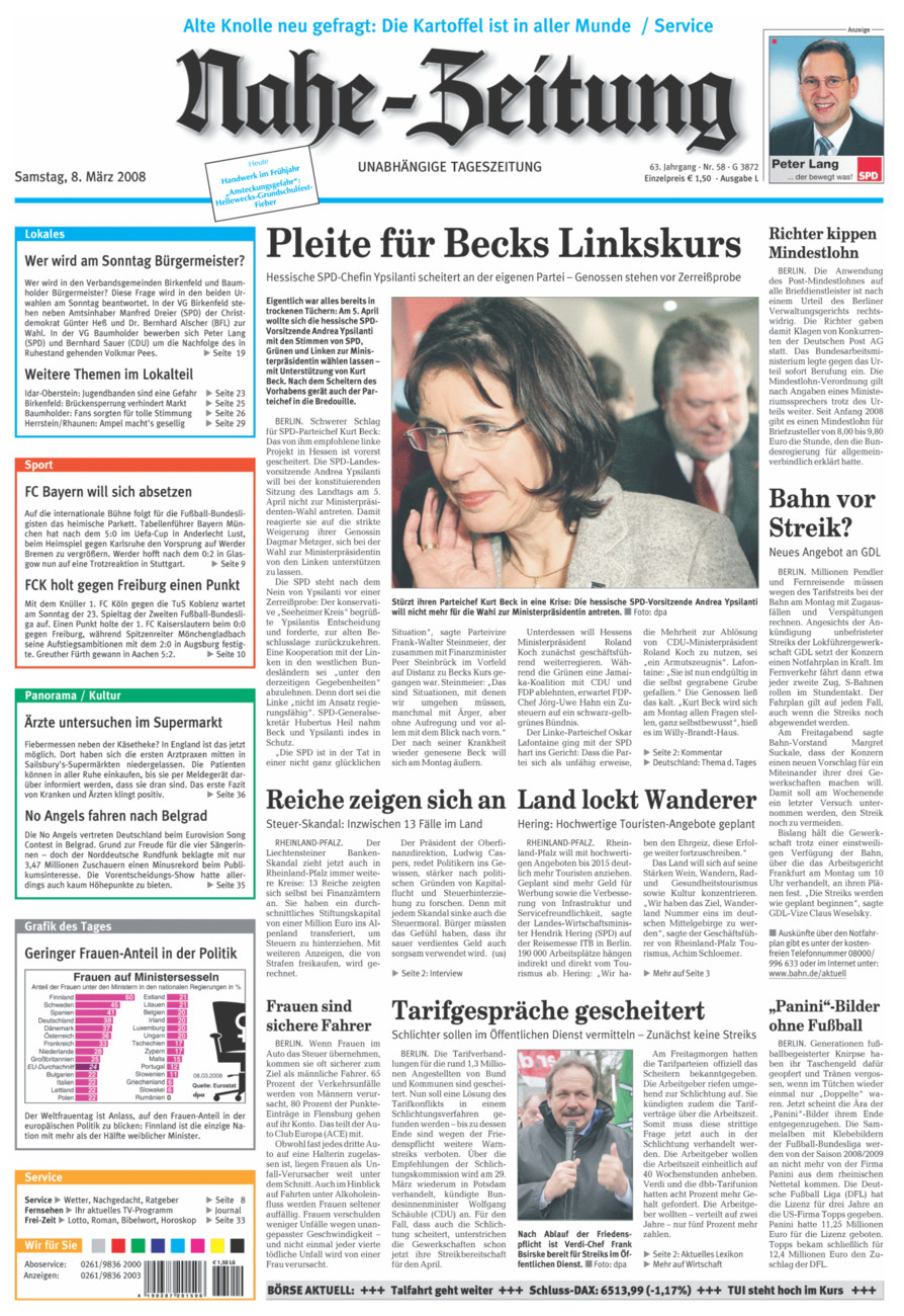 Nahe-Zeitung vom Samstag, 08.03.2008