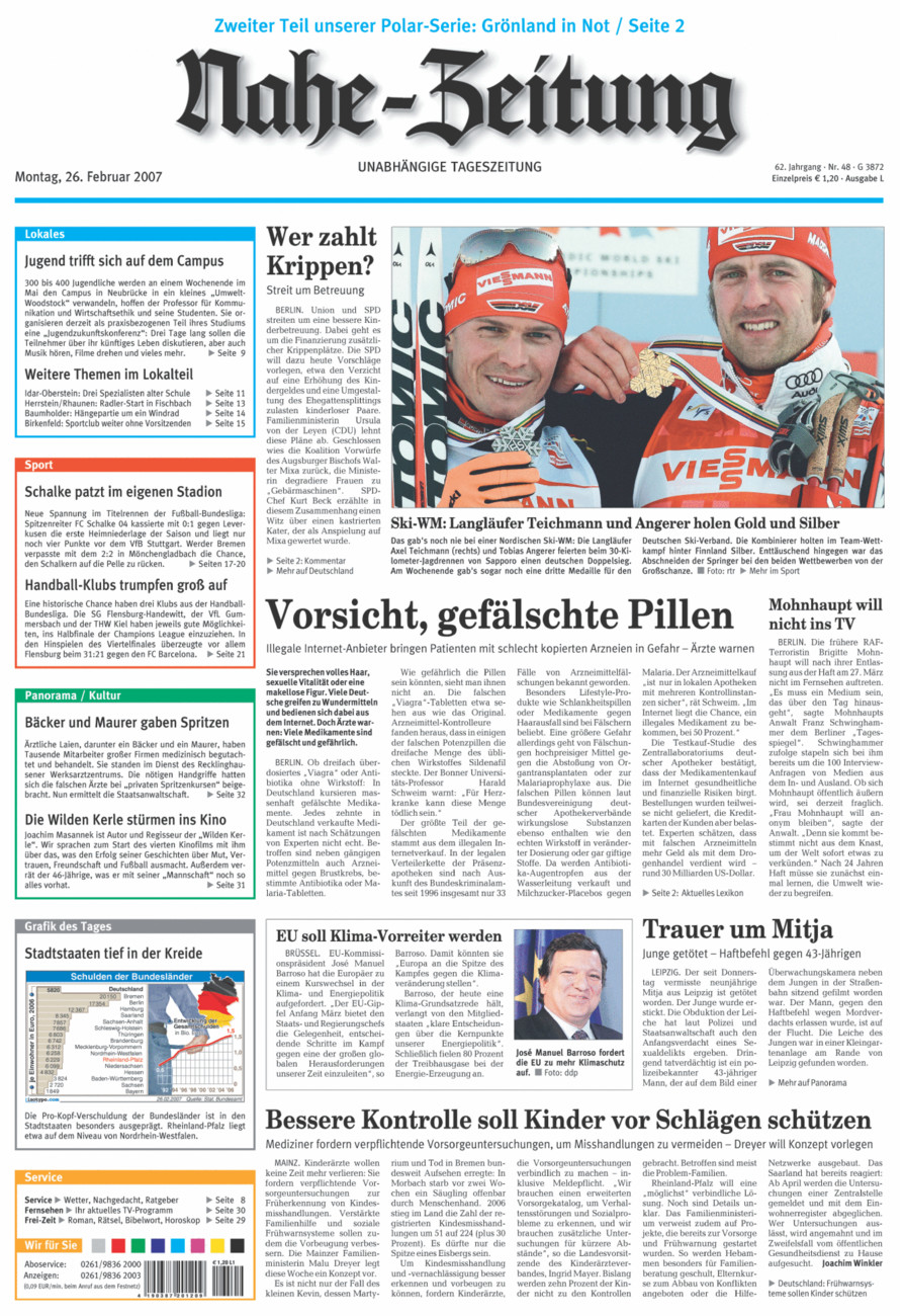 Nahe-Zeitung vom Montag, 26.02.2007