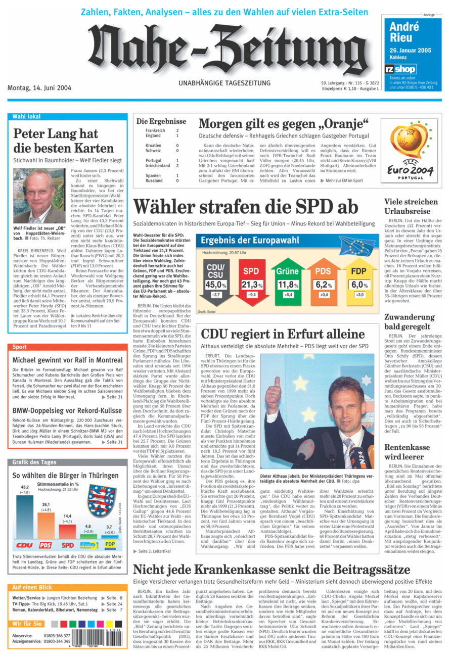 Nahe-Zeitung vom Montag, 14.06.2004