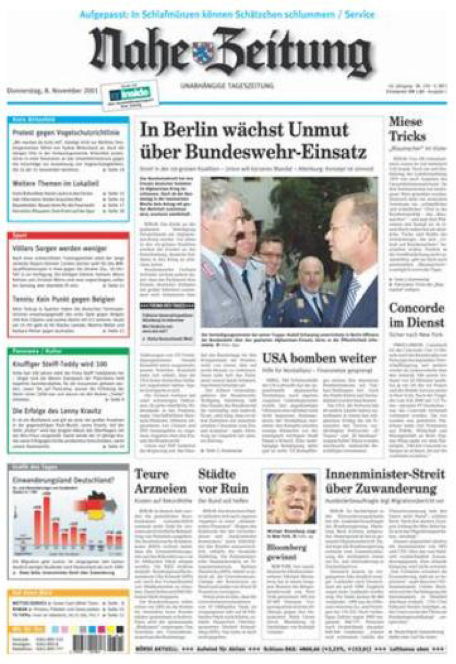 Nahe-Zeitung vom Donnerstag, 08.11.2001