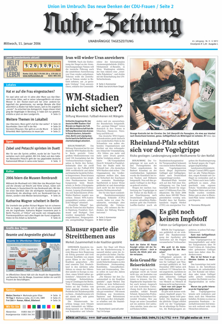Nahe-Zeitung vom Mittwoch, 11.01.2006