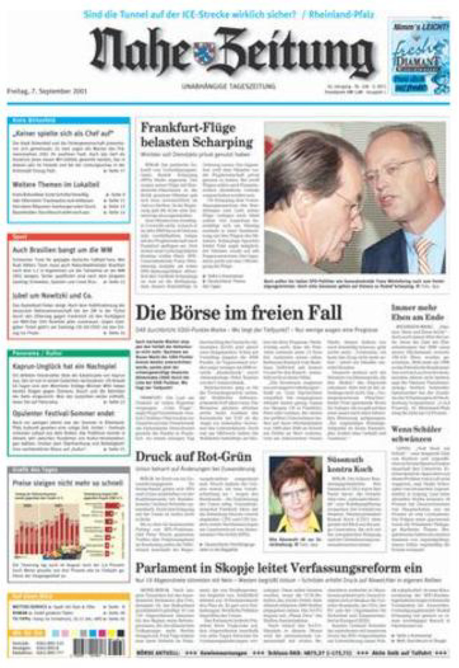 Nahe-Zeitung vom Freitag, 07.09.2001