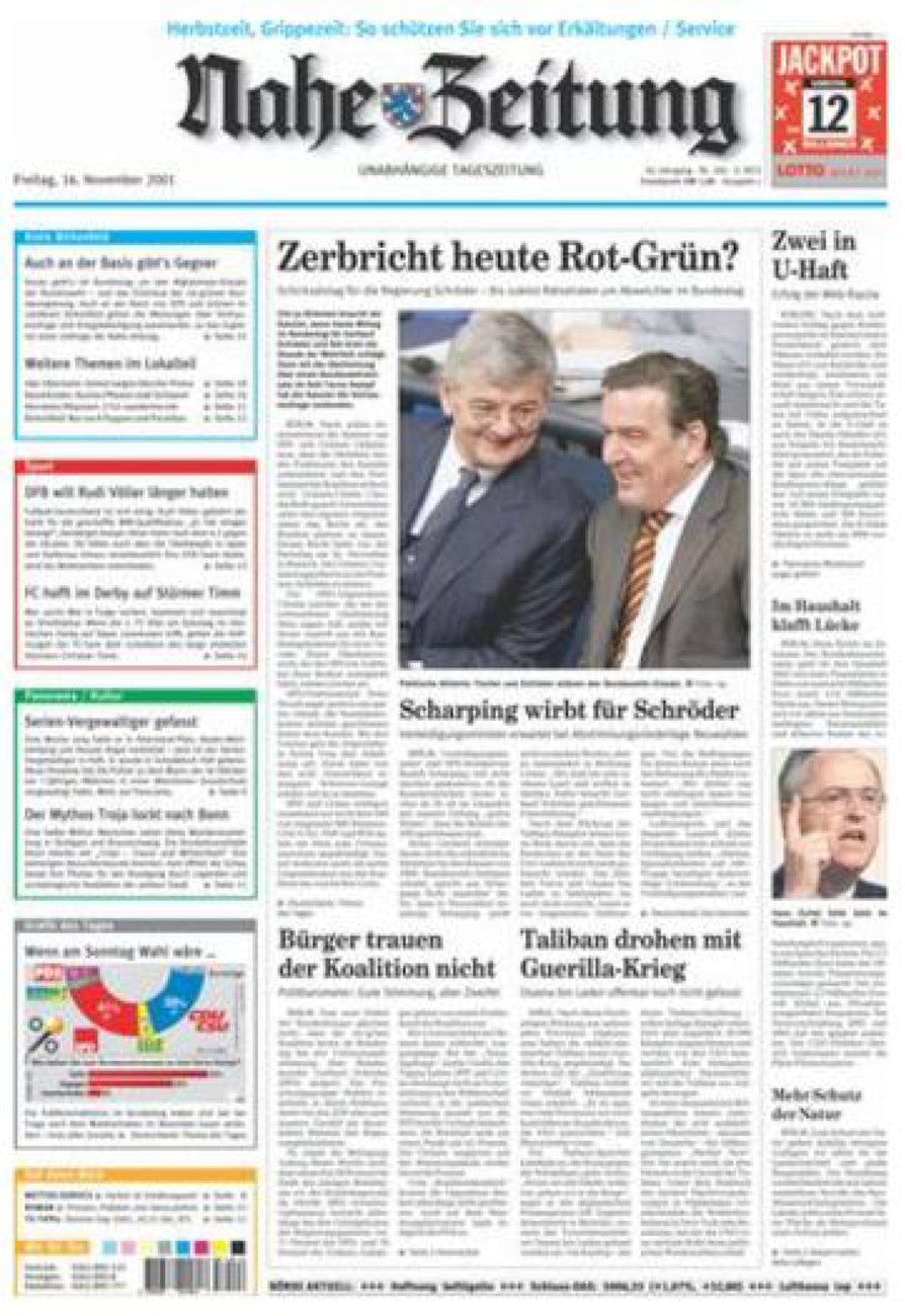 Nahe-Zeitung vom Freitag, 16.11.2001