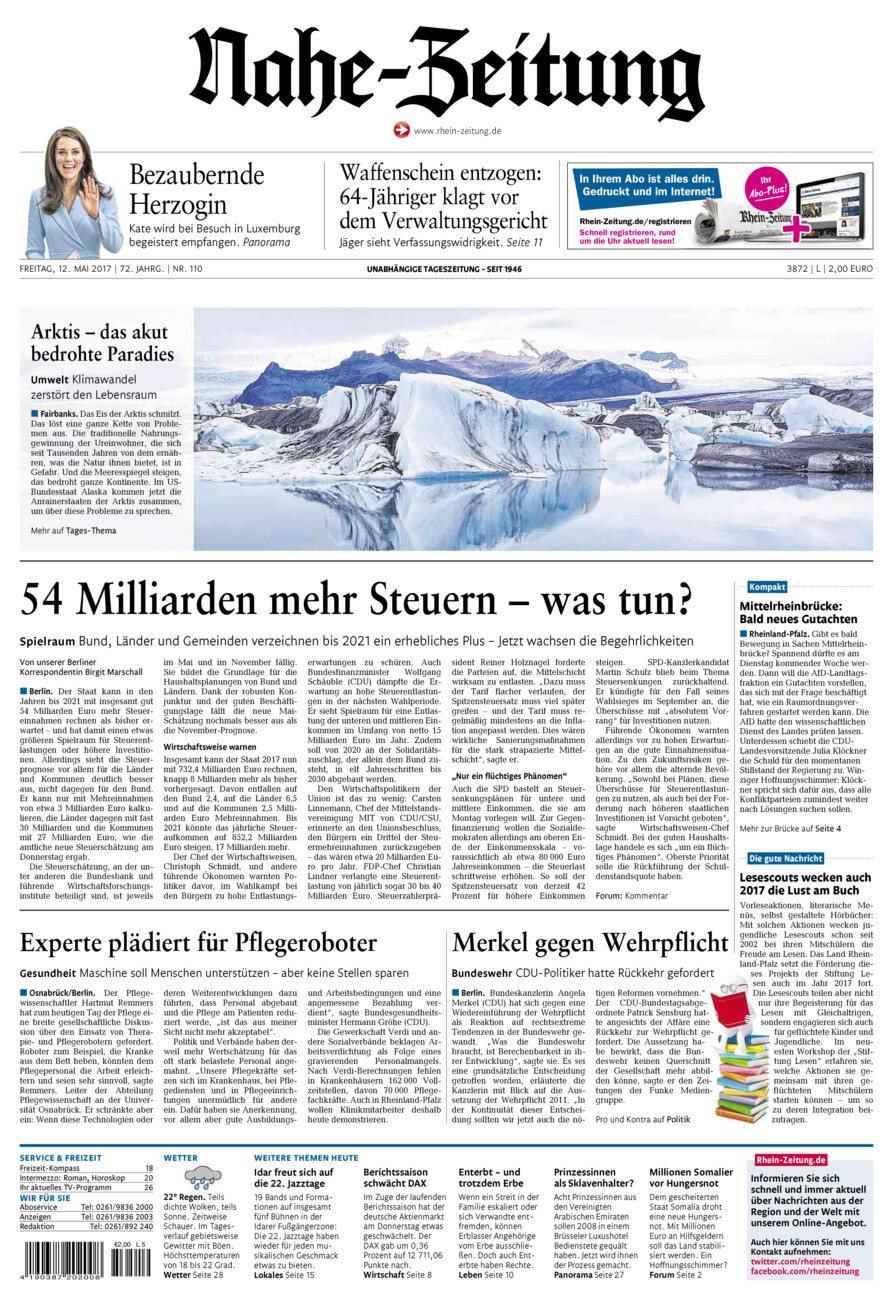 Nahe-Zeitung vom Freitag, 12.05.2017