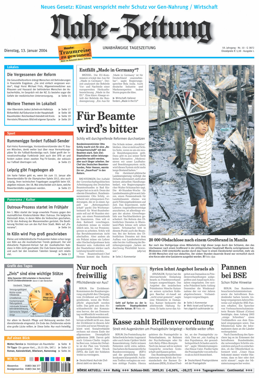 Nahe-Zeitung vom Dienstag, 13.01.2004
