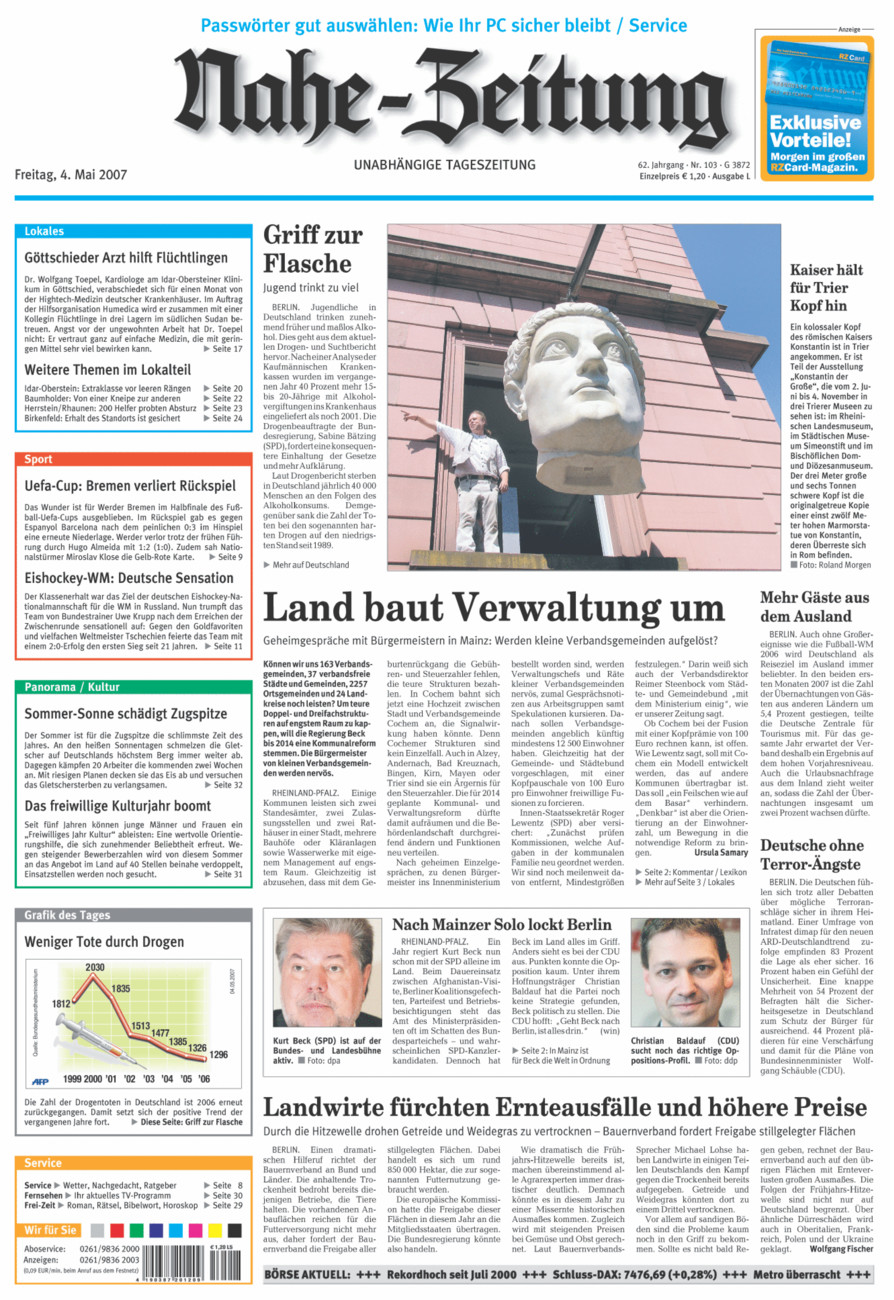 Nahe-Zeitung vom Freitag, 04.05.2007