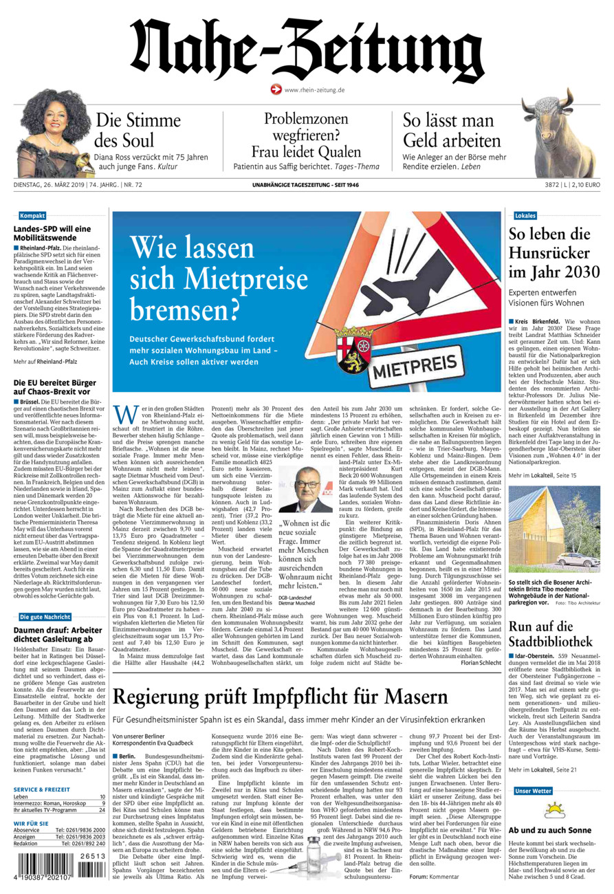 Nahe-Zeitung vom Dienstag, 26.03.2019