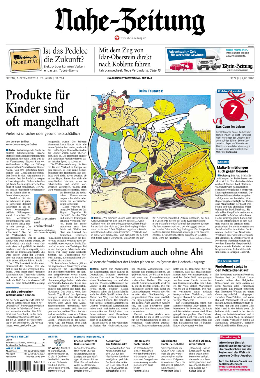 Nahe-Zeitung vom Freitag, 07.12.2018