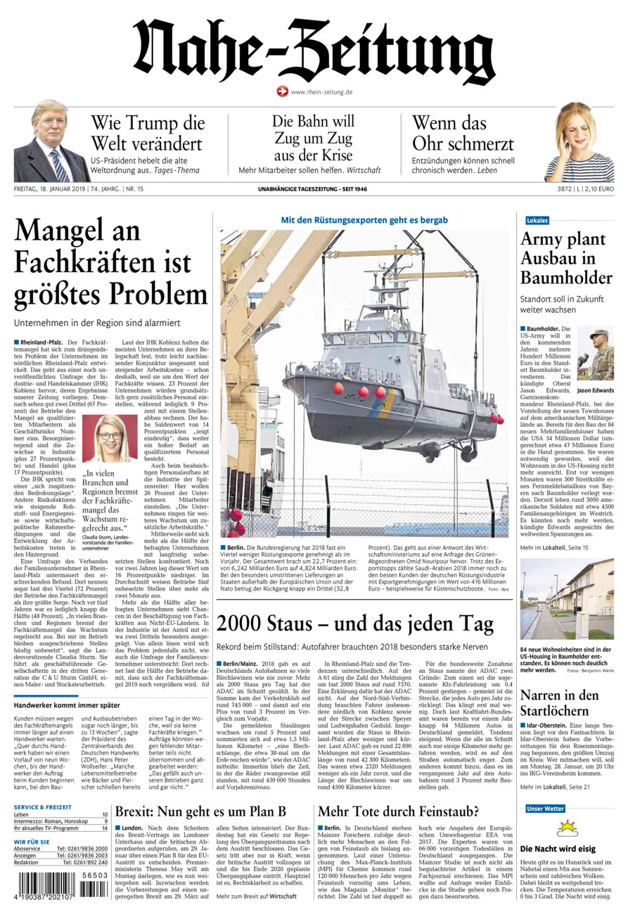 Nahe-Zeitung vom Freitag, 18.01.2019