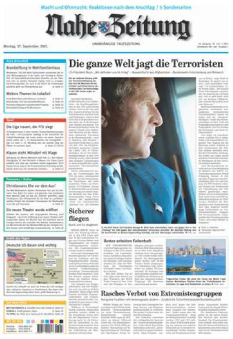 Nahe-Zeitung vom Montag, 17.09.2001