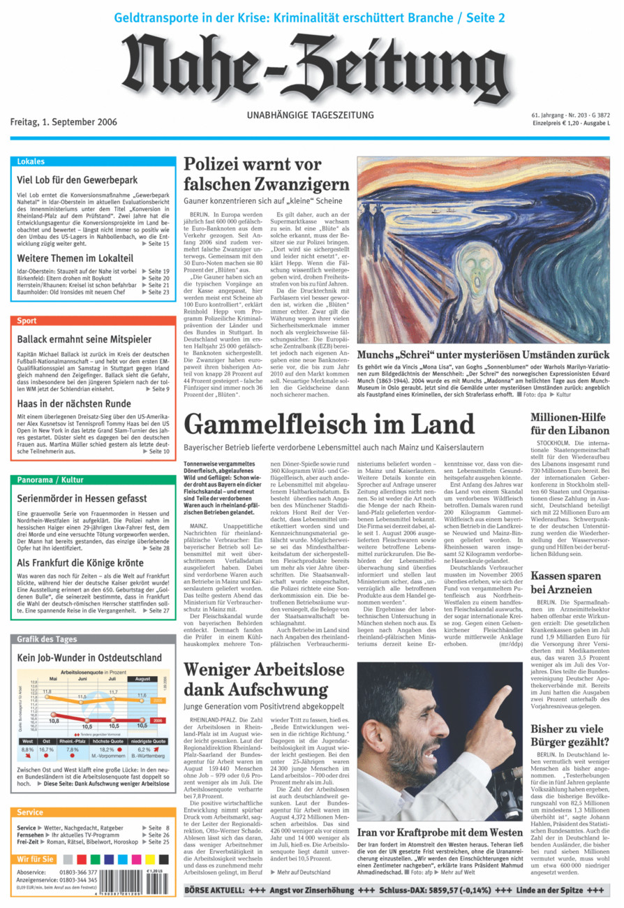 Nahe-Zeitung vom Freitag, 01.09.2006