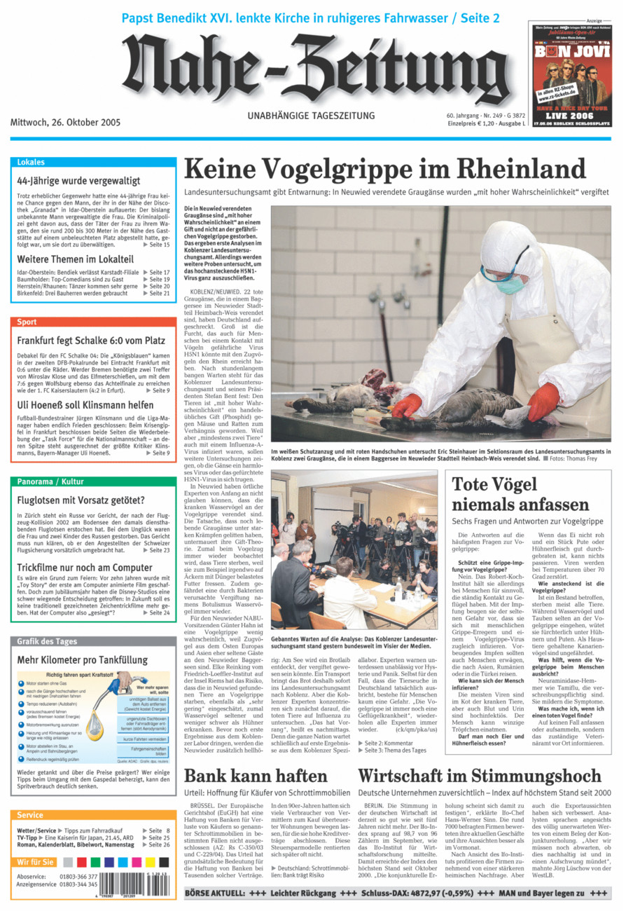 Nahe-Zeitung vom Mittwoch, 26.10.2005