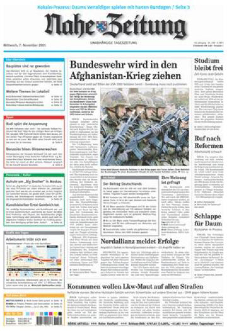 Nahe-Zeitung vom Mittwoch, 07.11.2001