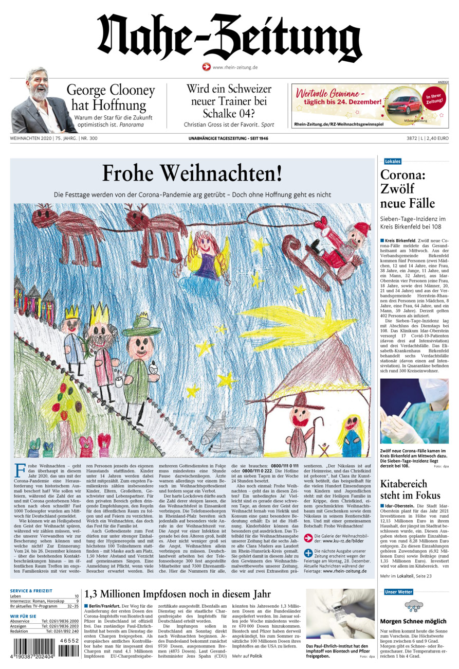 Nahe-Zeitung vom Donnerstag, 24.12.2020