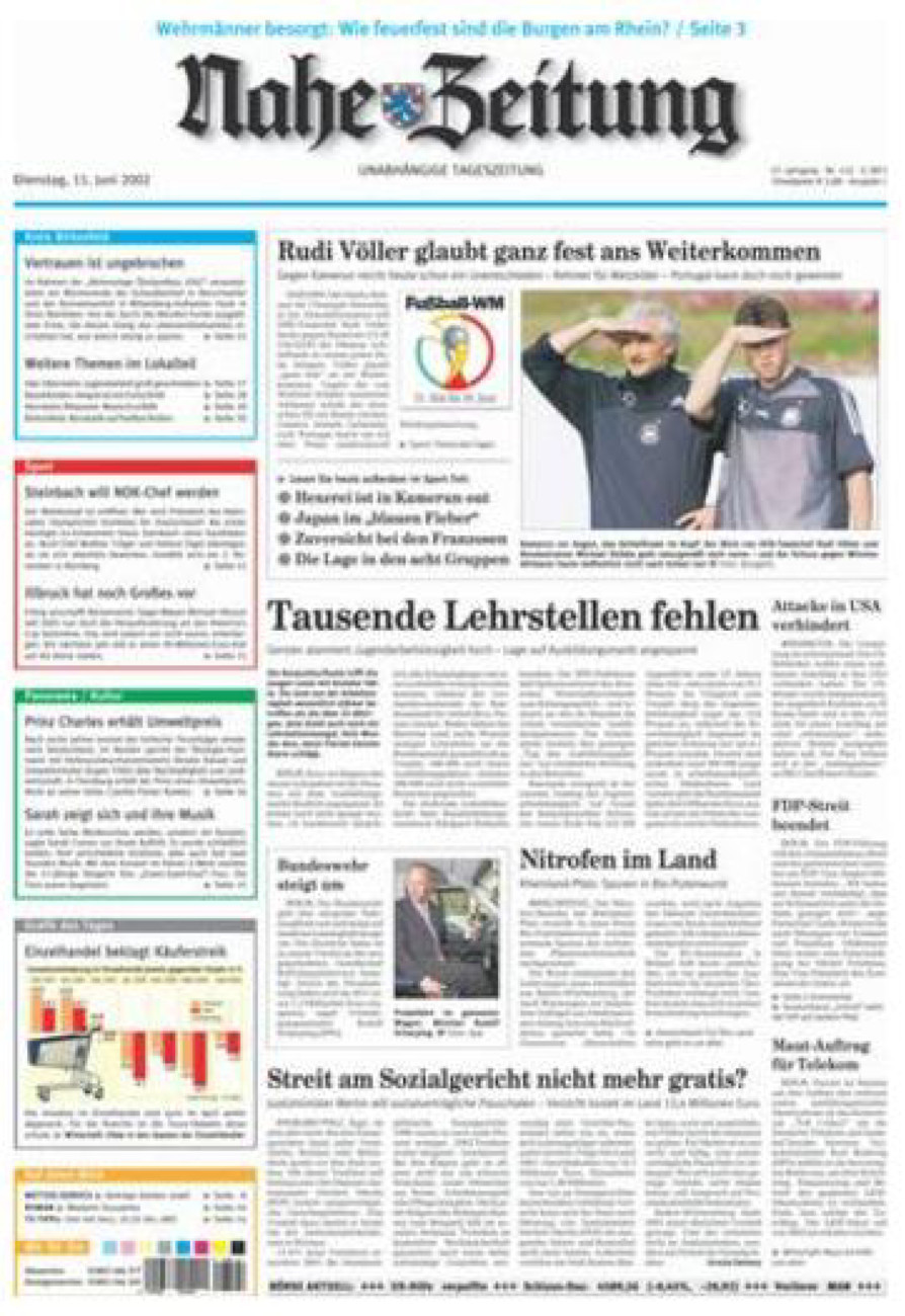Nahe-Zeitung vom Dienstag, 11.06.2002