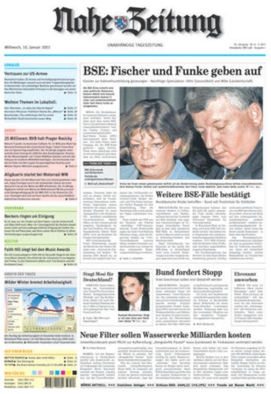 Nahe-Zeitung vom Mittwoch, 10.01.2001