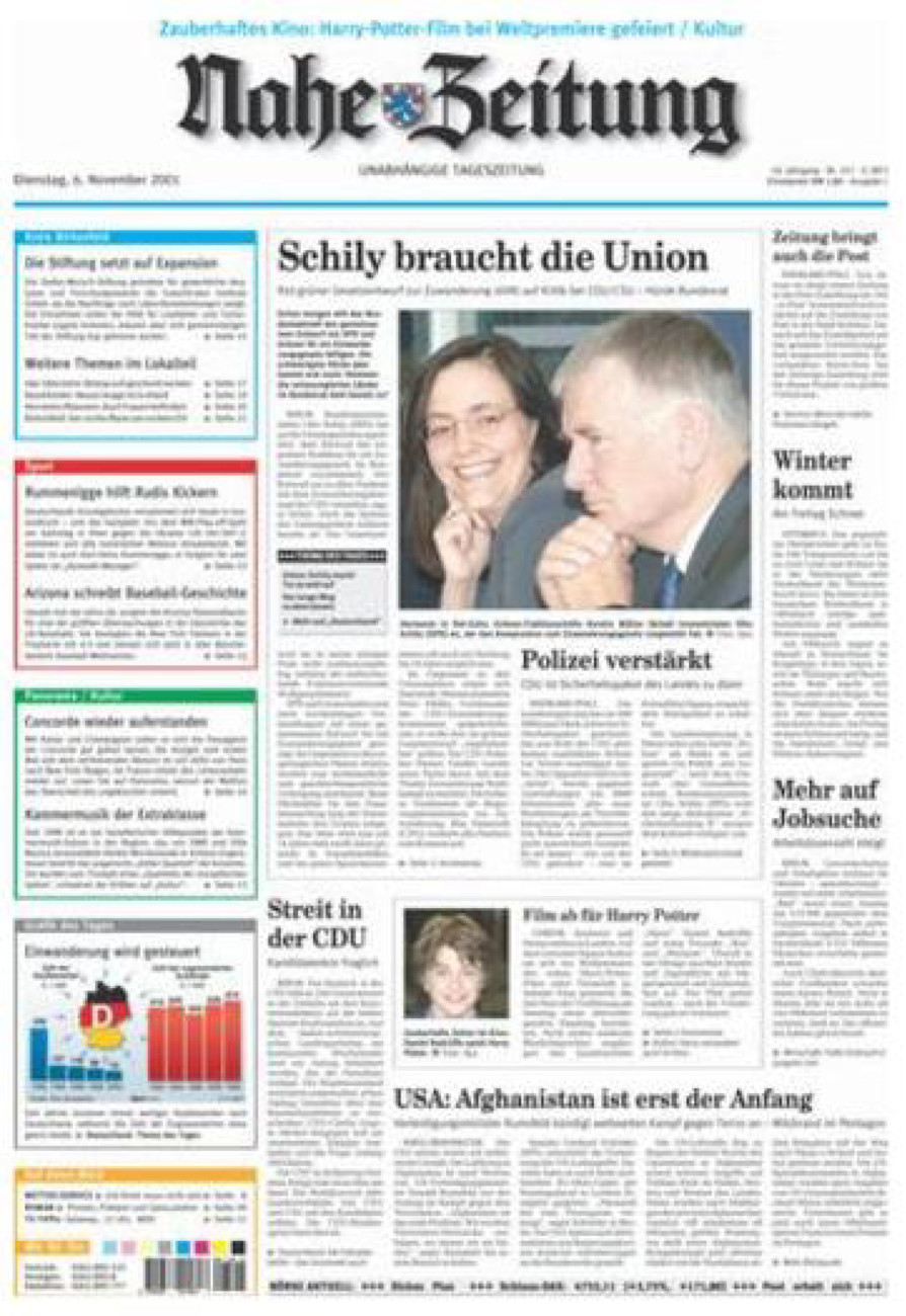 Nahe-Zeitung vom Dienstag, 06.11.2001