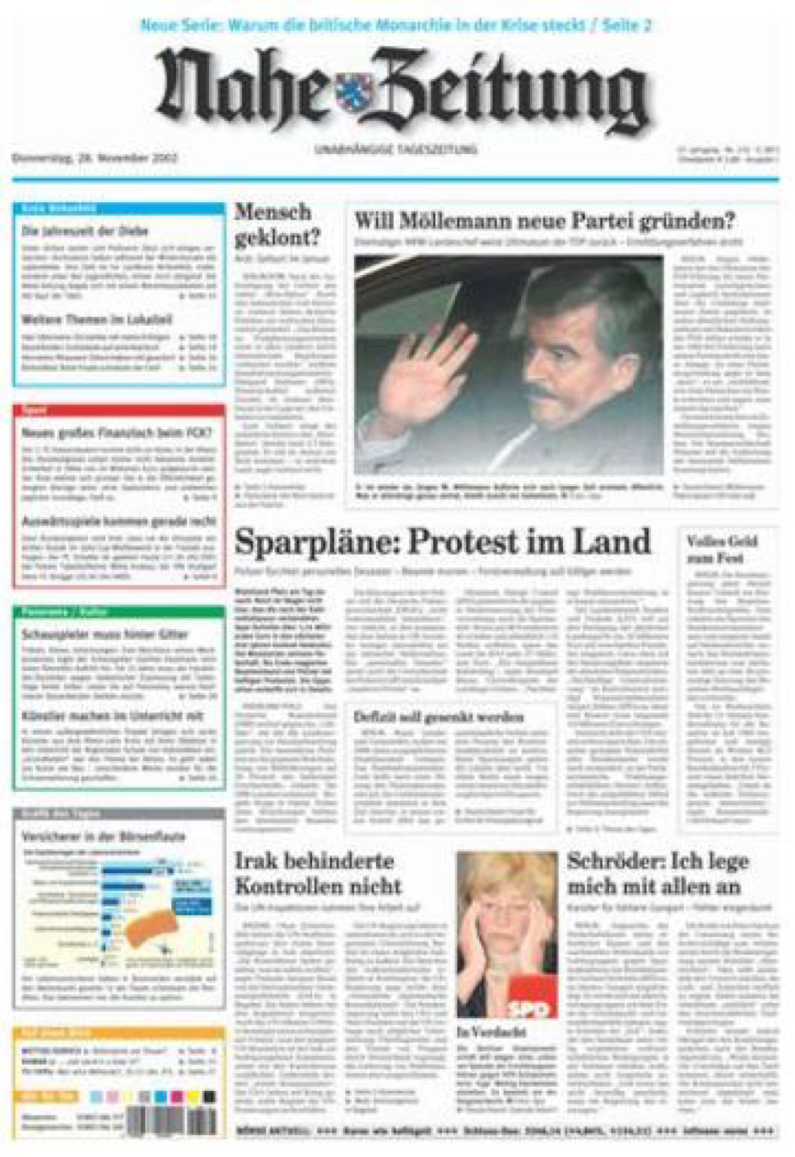 Nahe-Zeitung vom Donnerstag, 28.11.2002