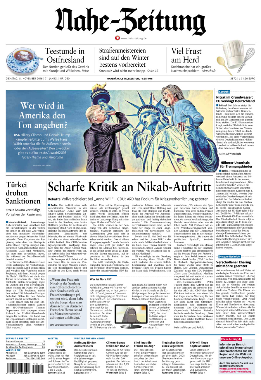 Nahe-Zeitung vom Dienstag, 08.11.2016