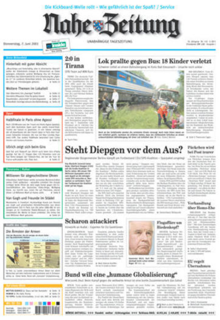 Nahe-Zeitung vom Donnerstag, 07.06.2001