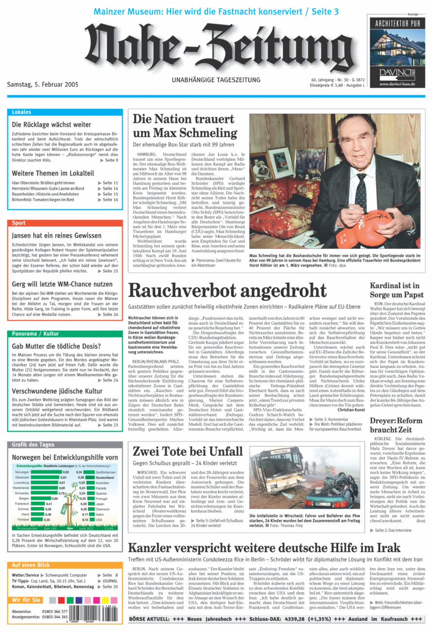 Nahe-Zeitung vom Samstag, 05.02.2005