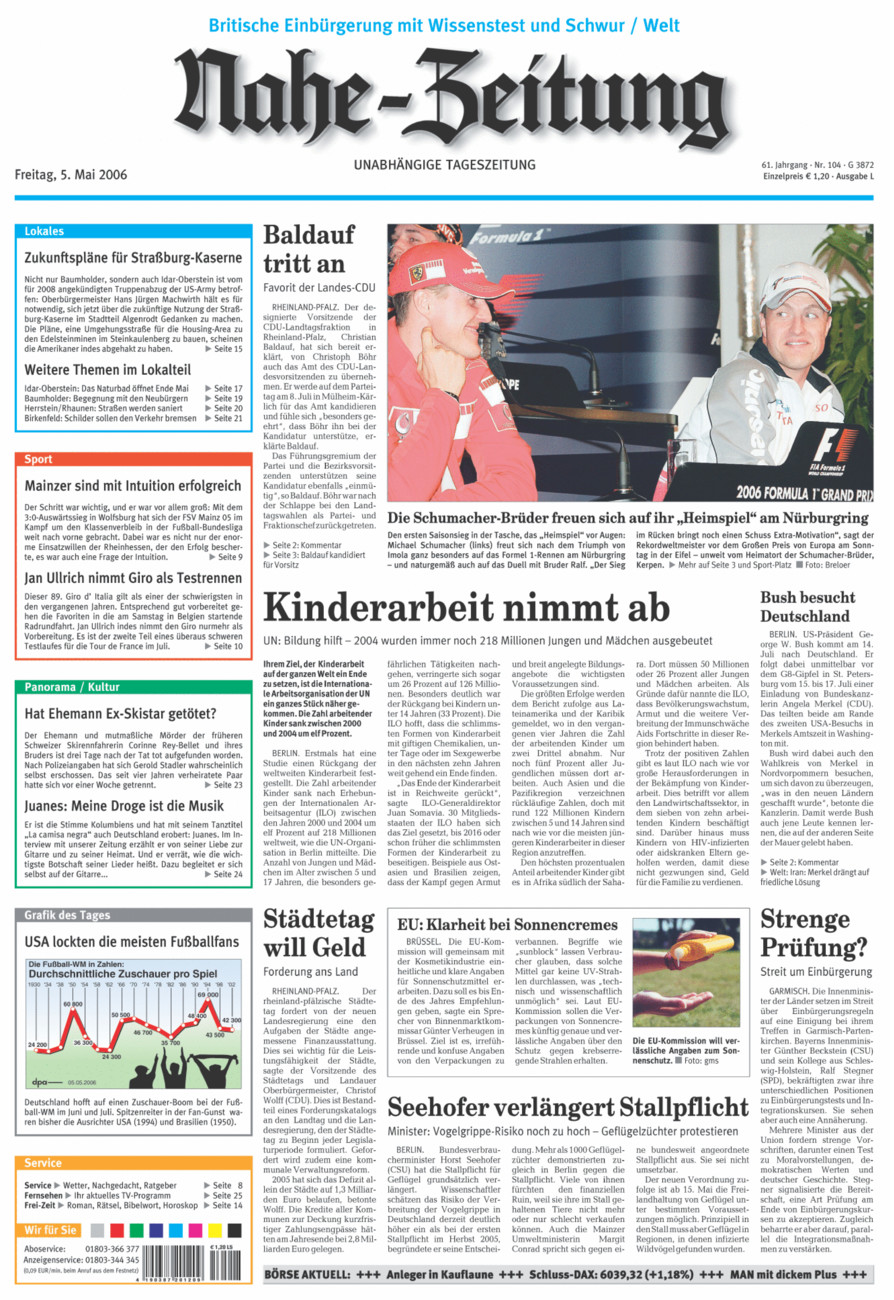 Nahe-Zeitung vom Freitag, 05.05.2006
