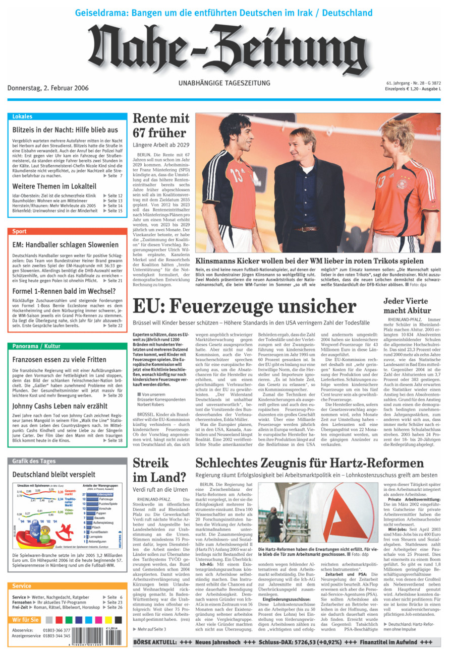 Nahe-Zeitung vom Donnerstag, 02.02.2006