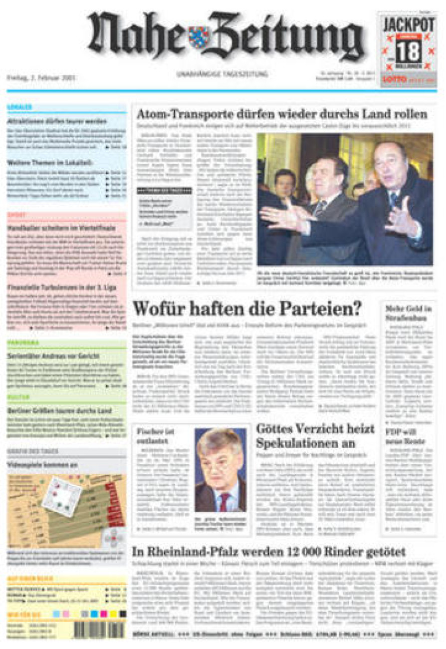 Nahe-Zeitung vom Freitag, 02.02.2001