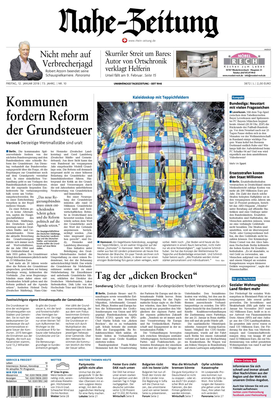 Nahe-Zeitung vom Freitag, 12.01.2018