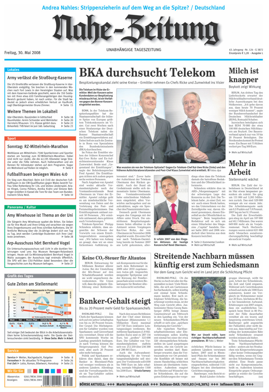 Nahe-Zeitung vom Freitag, 30.05.2008