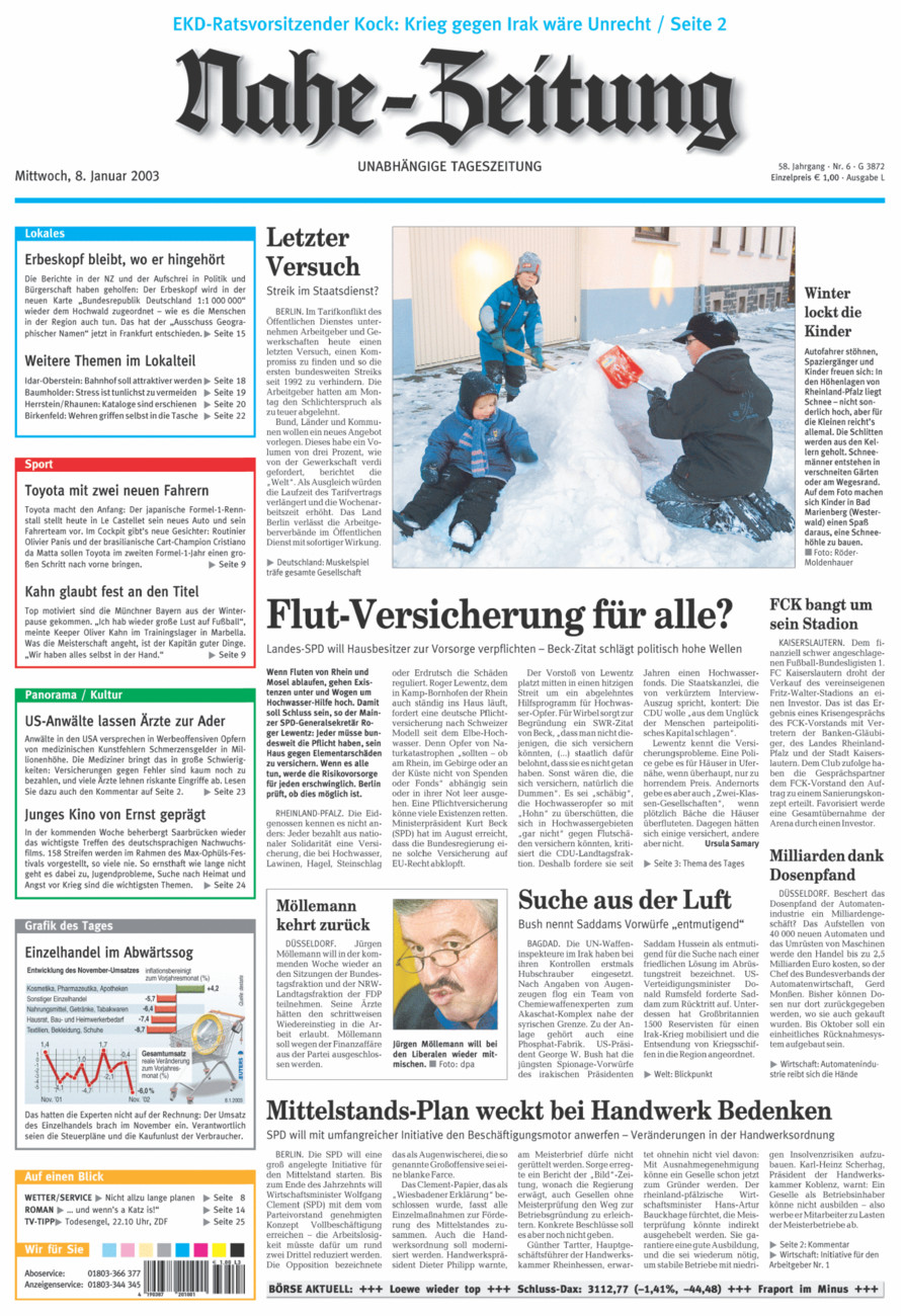 Nahe-Zeitung vom Mittwoch, 08.01.2003