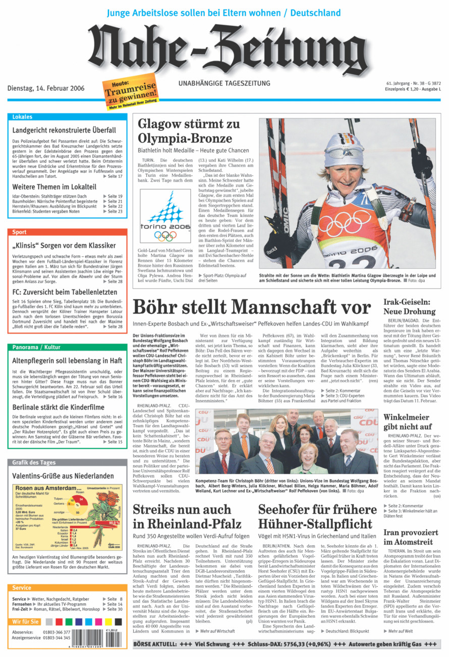 Nahe-Zeitung vom Dienstag, 14.02.2006