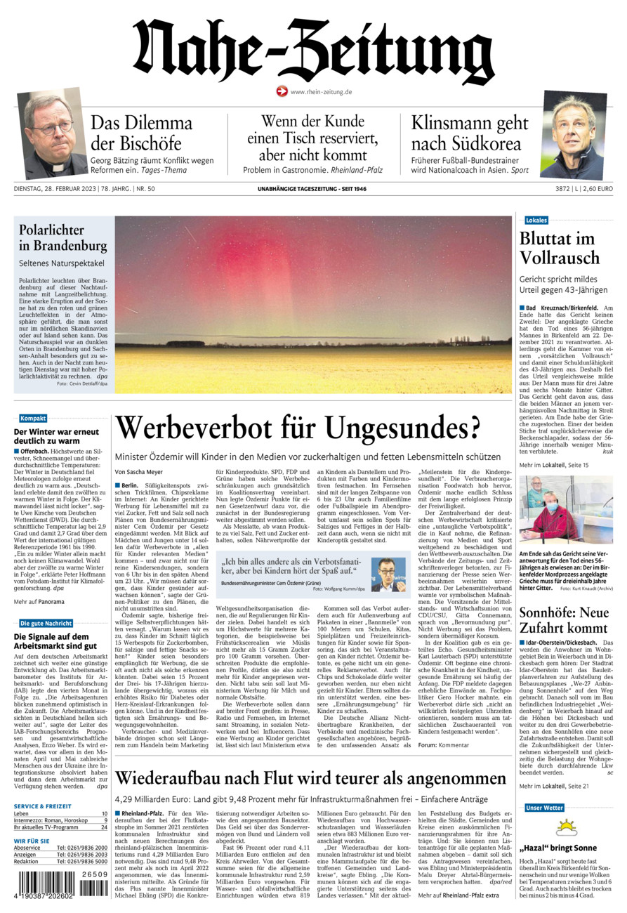 Nahe-Zeitung vom Dienstag, 28.02.2023