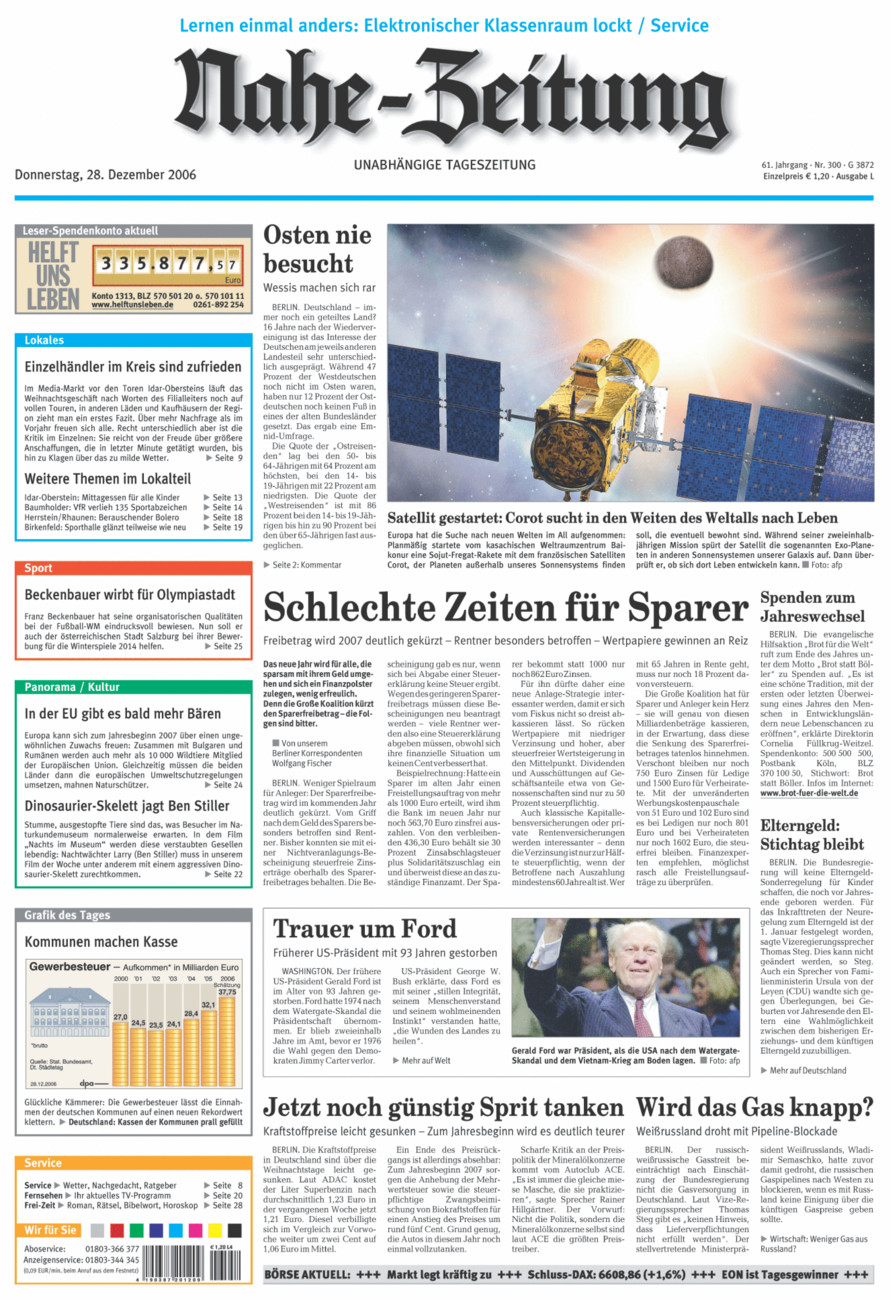Nahe-Zeitung vom Donnerstag, 28.12.2006