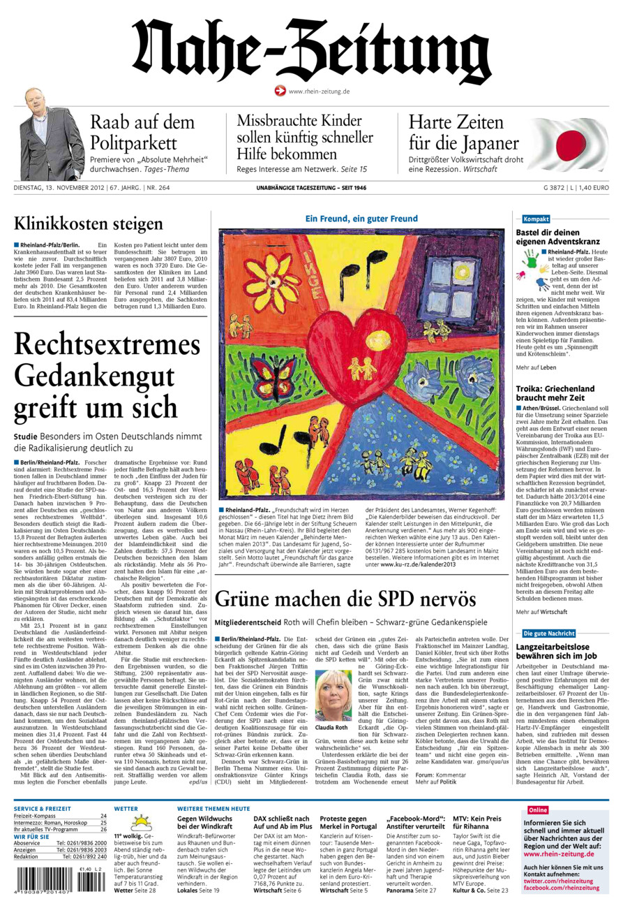 Nahe-Zeitung vom Dienstag, 13.11.2012