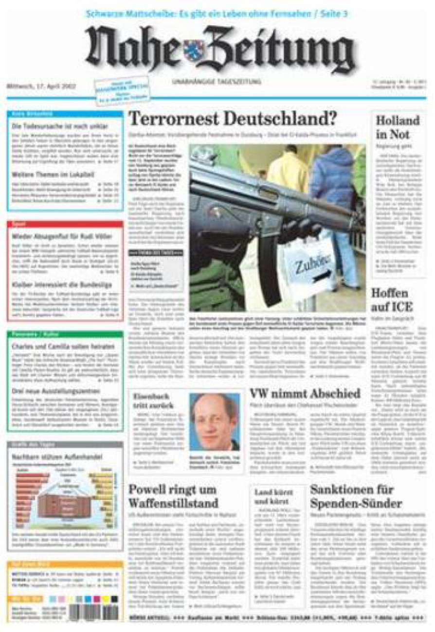 Nahe-Zeitung vom Mittwoch, 17.04.2002