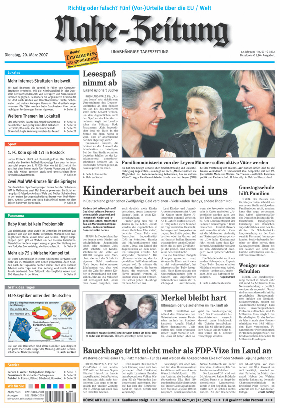 Nahe-Zeitung vom Dienstag, 20.03.2007