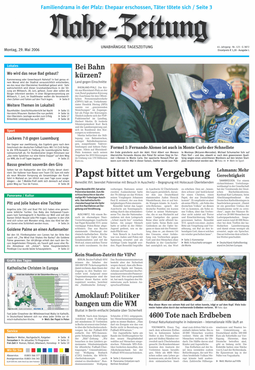 Nahe-Zeitung vom Montag, 29.05.2006